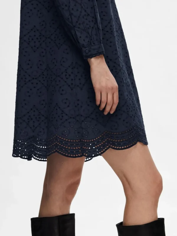 SELECTED LÅNGÄRMAD SKJORTKLÄNNING Blue Best
