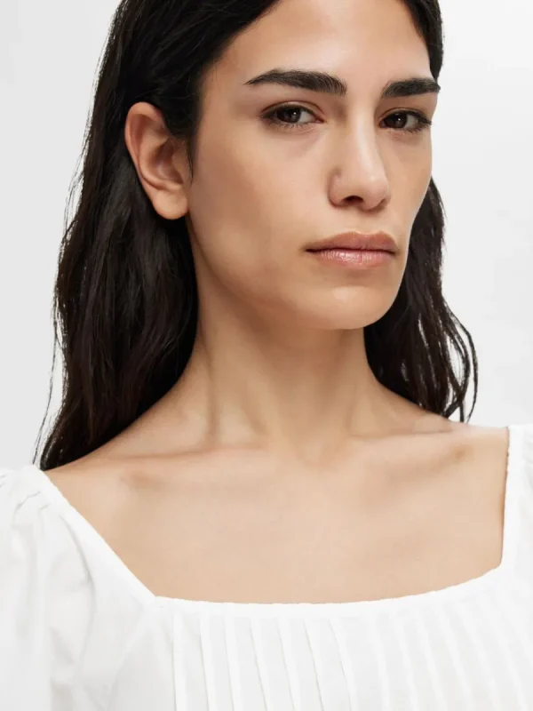SELECTED LÅNGÄRMAD SPETS KORT KLÄNNING White Online