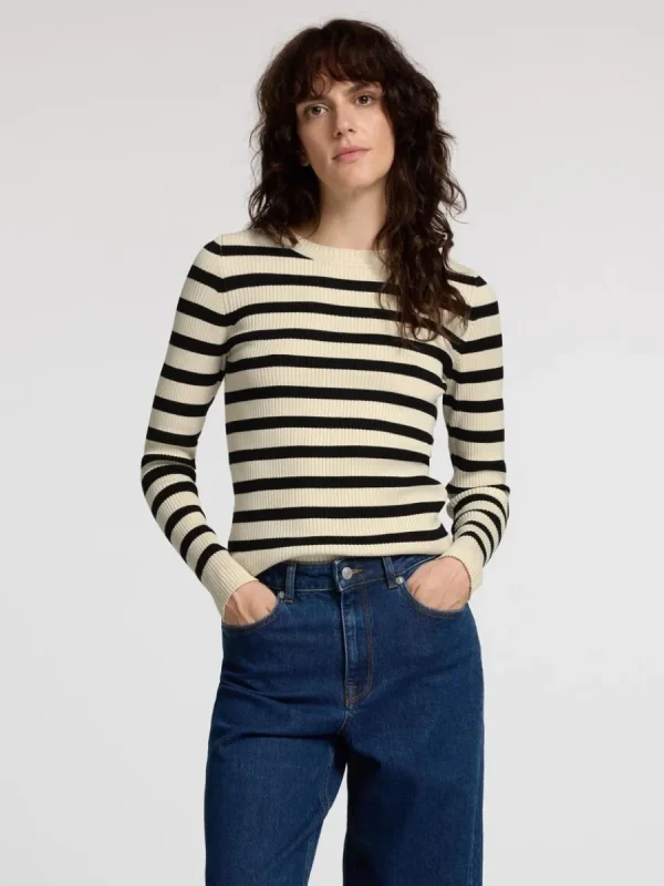 SELECTED LÅNGÄRMAD STICKAD TOPP Beige Fashion