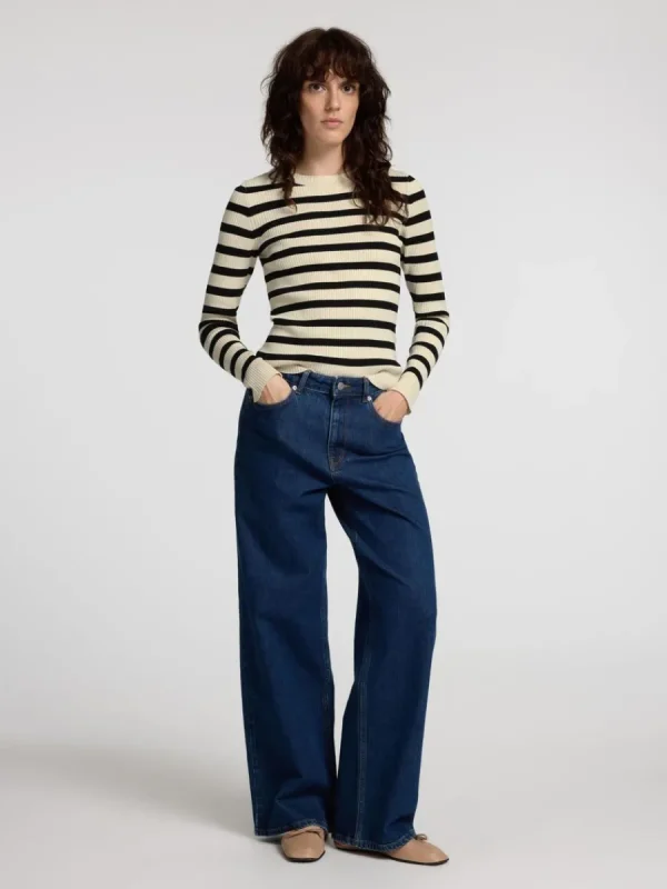 SELECTED LÅNGÄRMAD STICKAD TOPP Beige Fashion
