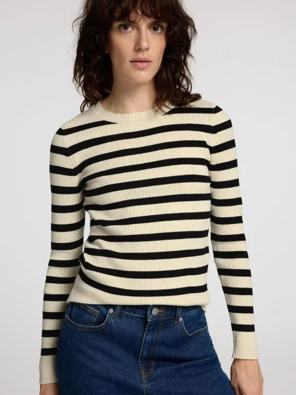 SELECTED LÅNGÄRMAD STICKAD TOPP Beige Fashion