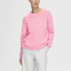 SELECTED LÅNGÄRMAD STICKAD TRÖJA Pink Fashion
