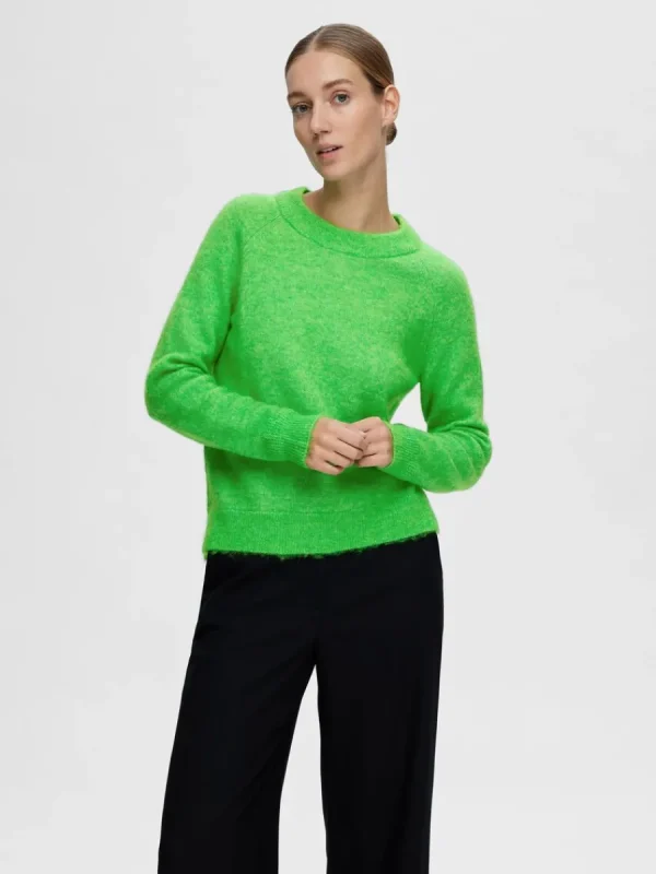 SELECTED LÅNGÄRMAD STICKAD TRÖJA Green Fashion