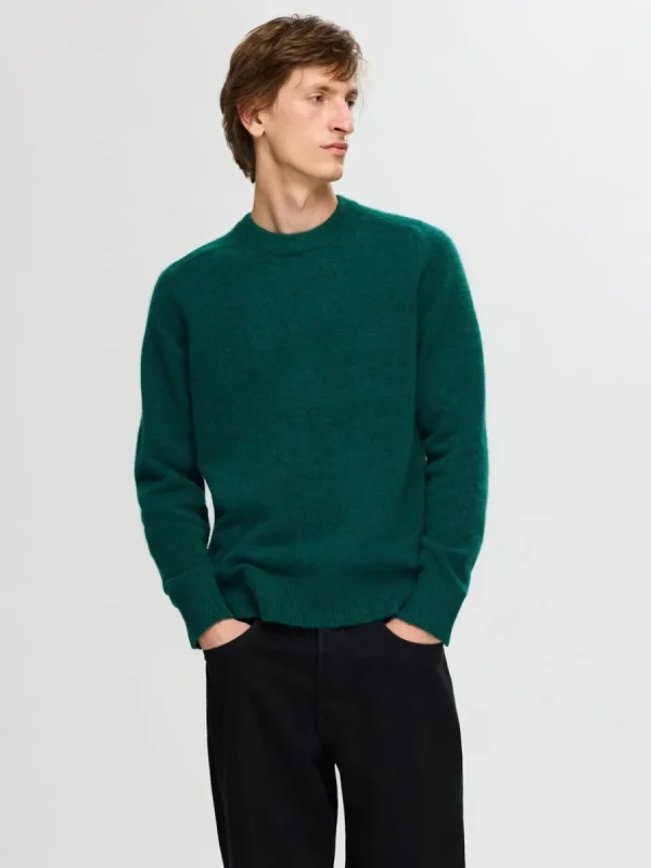 SELECTED LÅNGÄRMAD STICKAD TRÖJA Green Best Sale