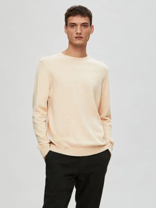 SELECTED LÅNGÄRMAD STICKAD TRÖJA Beige Shop