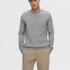 SELECTED LÅNGÄRMAD STICKAD TRÖJA Grey Fashion