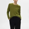 SELECTED LÅNGÄRMAD STICKAD TRÖJA Green Discount