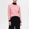 SELECTED LÅNGÄRMAD STICKAD TRÖJA Pink Flash Sale