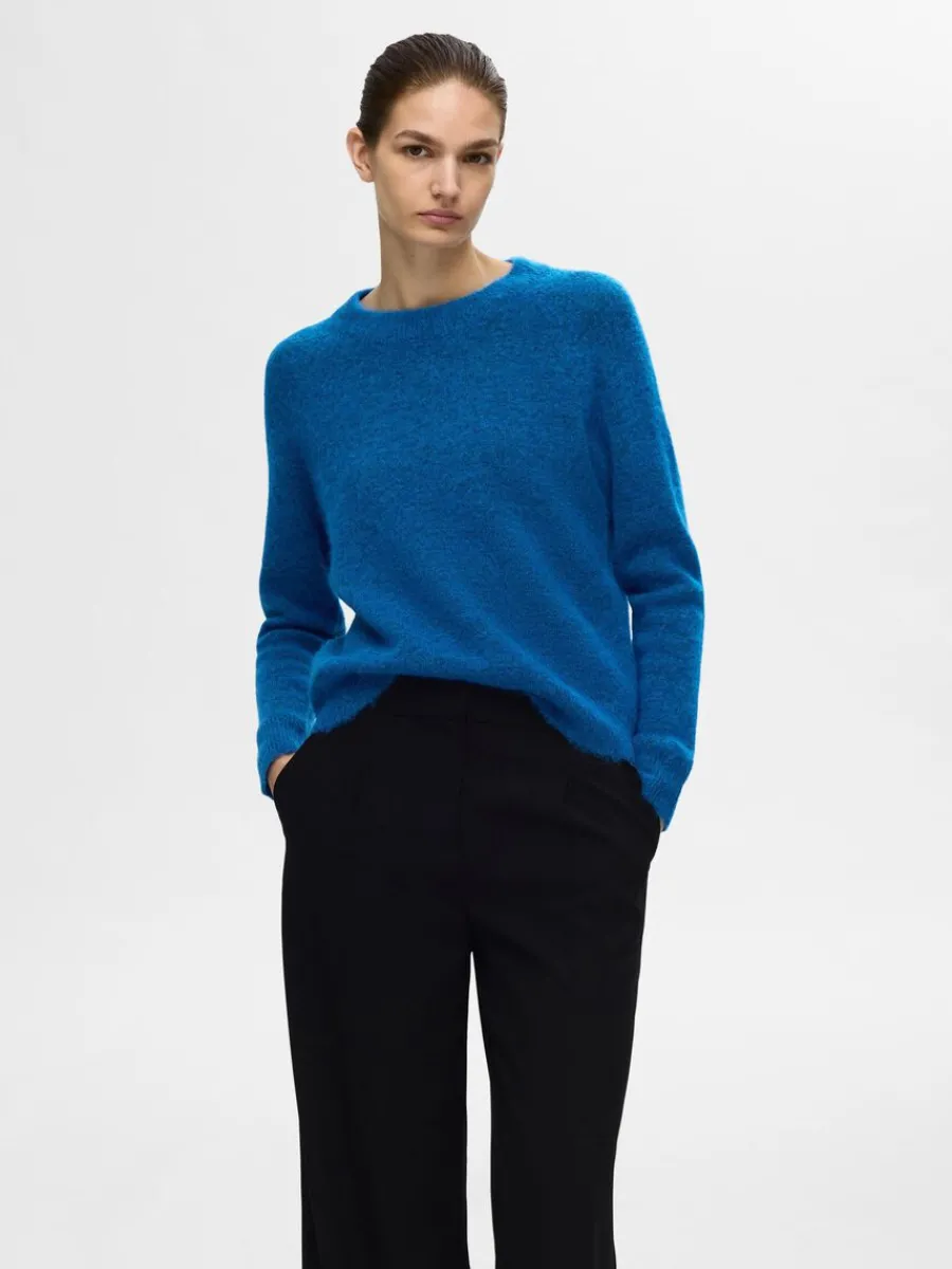 lngrmad_stickad_trja_0-8.webp SELECTED LÅNGÄRMAD STICKAD TRÖJA Blue Best Sale