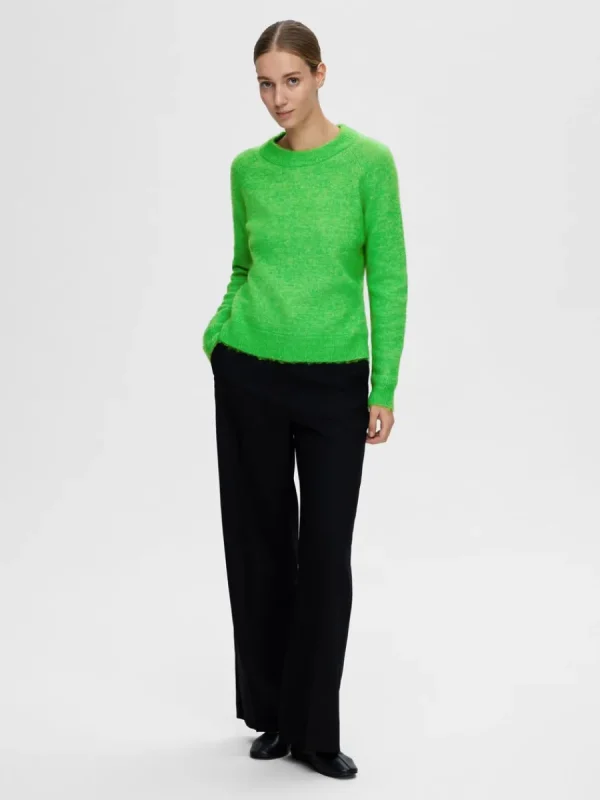 SELECTED LÅNGÄRMAD STICKAD TRÖJA Green Fashion