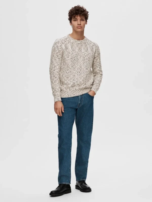 SELECTED LÅNGÄRMAD STICKAD TRÖJA Beige New