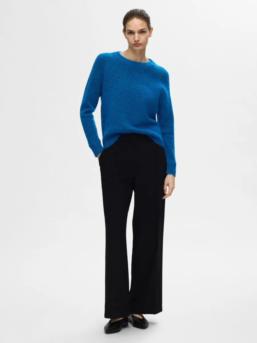 lngrmad_stickad_trja_1-6.webp SELECTED LÅNGÄRMAD STICKAD TRÖJA Blue Best Sale