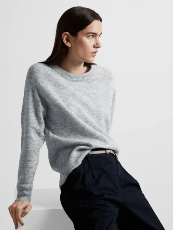 SELECTED LÅNGÄRMAD STICKAD TRÖJA Grey Flash Sale