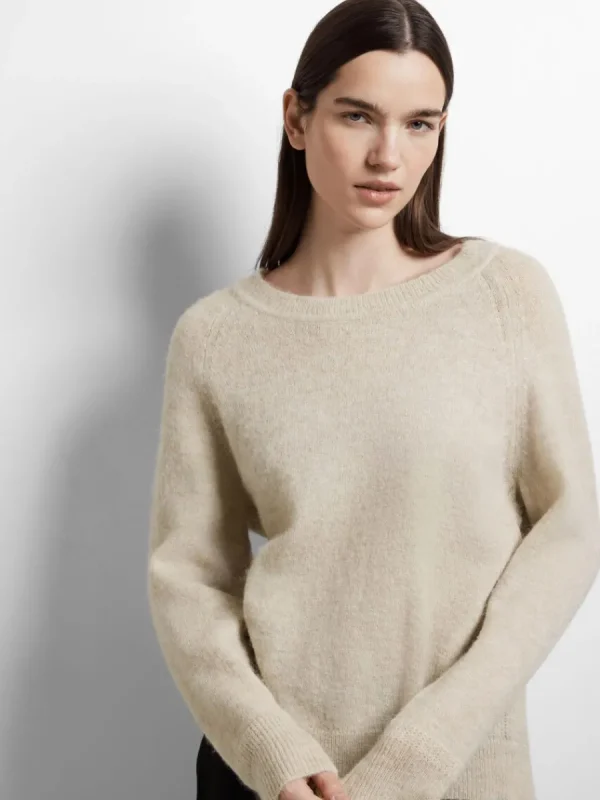SELECTED LÅNGÄRMAD STICKAD TRÖJA Beige Sale