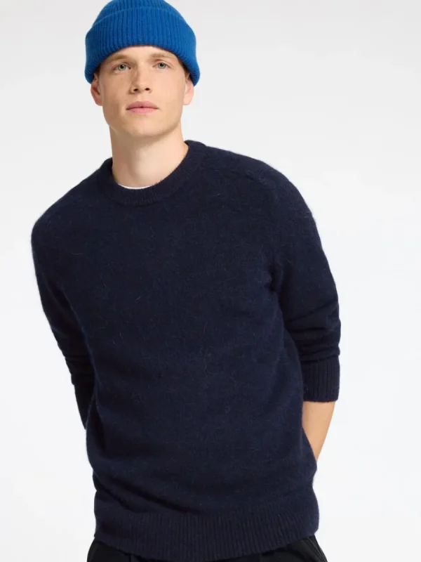 SELECTED LÅNGÄRMAD STICKAD TRÖJA Blue Online