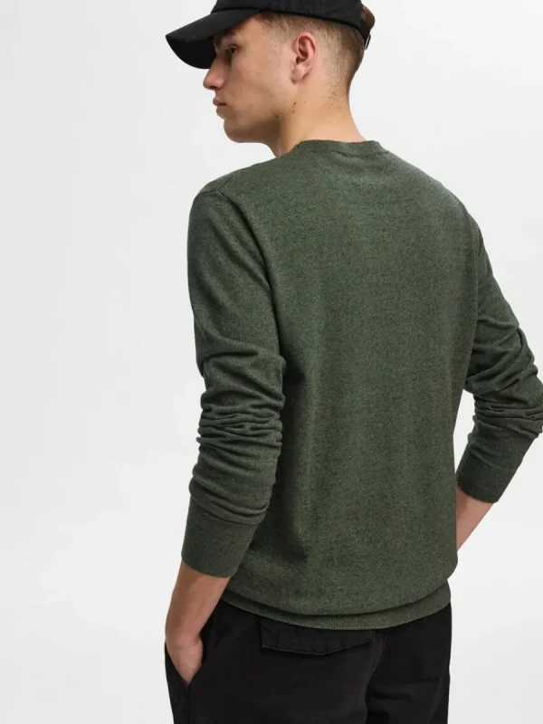 SELECTED LÅNGÄRMAD STICKAD TRÖJA Green Outlet