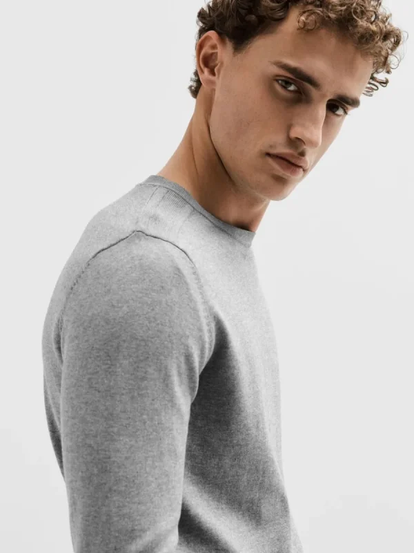 SELECTED LÅNGÄRMAD STICKAD TRÖJA Grey Fashion