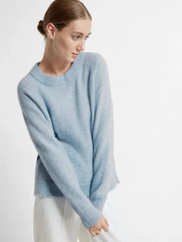 SELECTED LÅNGÄRMAD STICKAD TRÖJA Blue Discount