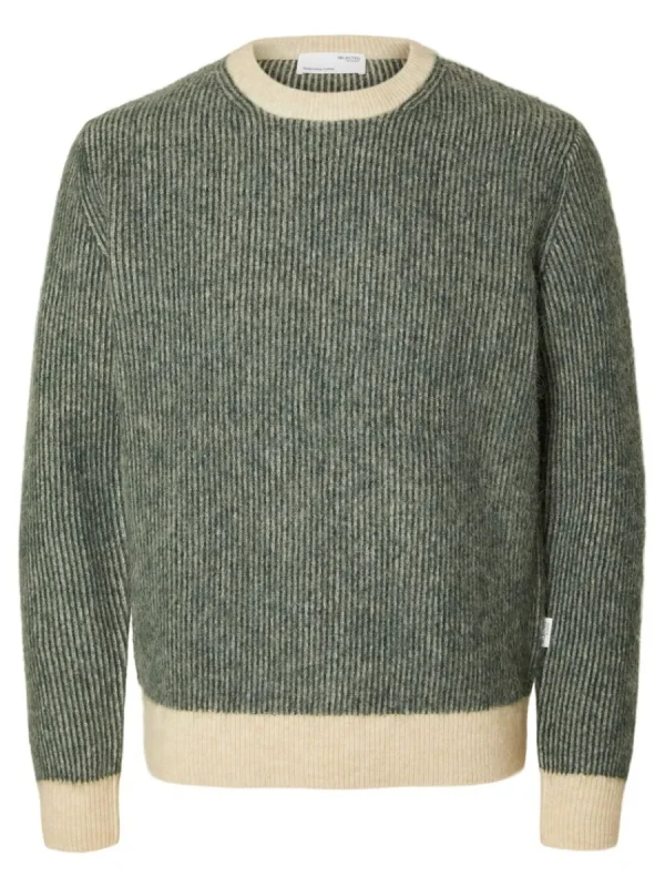 SELECTED LÅNGÄRMAD STICKAD TRÖJA Grey Best
