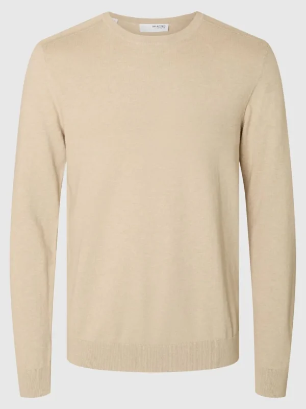 SELECTED LÅNGÄRMAD STICKAD TRÖJA Beige Shop
