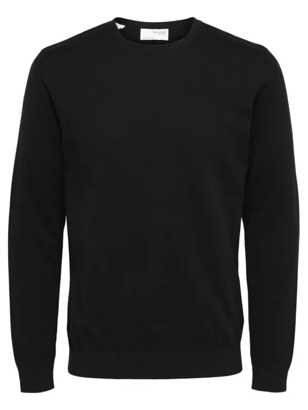 SELECTED LÅNGÄRMAD STICKAD TRÖJA Black Cheap