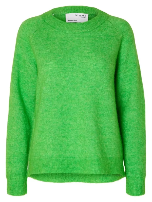 SELECTED LÅNGÄRMAD STICKAD TRÖJA Green Fashion