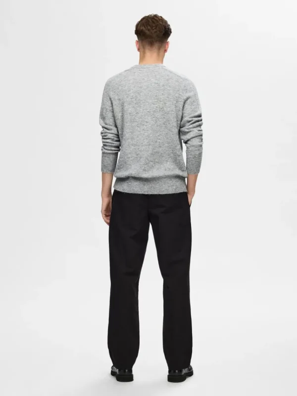 SELECTED LÅNGÄRMAD STICKAD TRÖJA Grey Discount