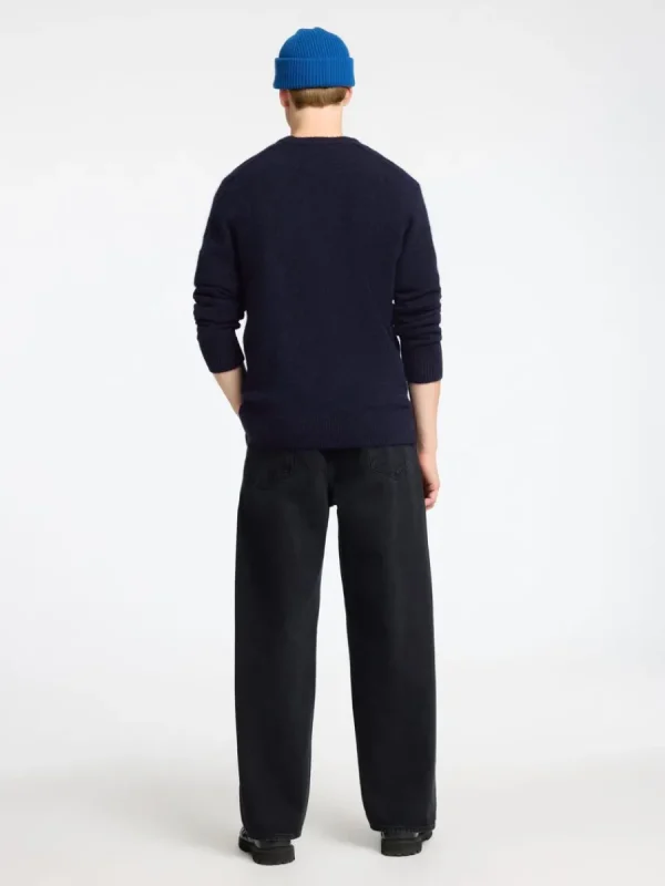 SELECTED LÅNGÄRMAD STICKAD TRÖJA Blue Online