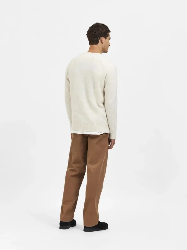SELECTED LÅNGÄRMAD STICKAD TRÖJA Beige Clearance