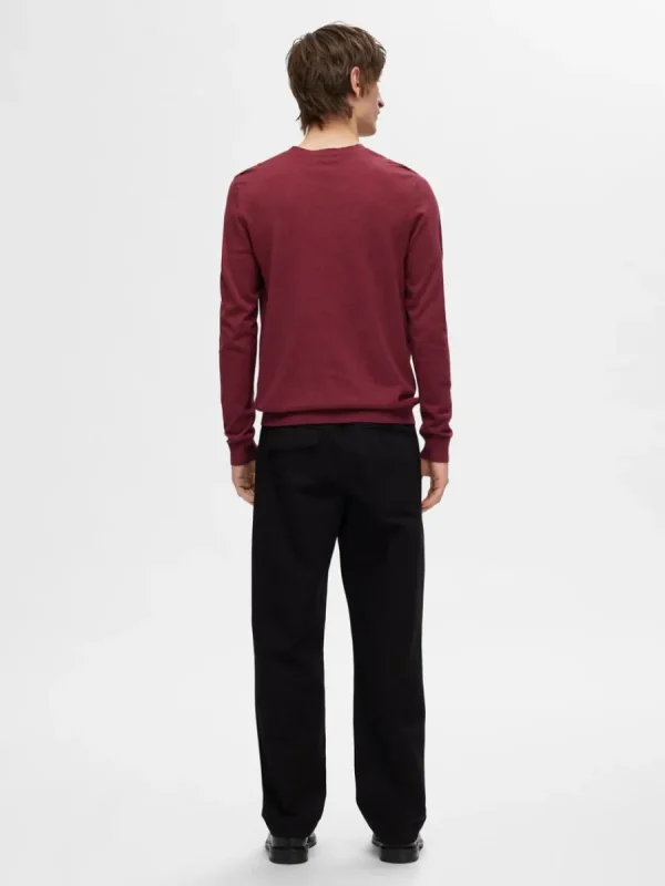 SELECTED LÅNGÄRMAD STICKAD TRÖJA Bordeaux Cheap