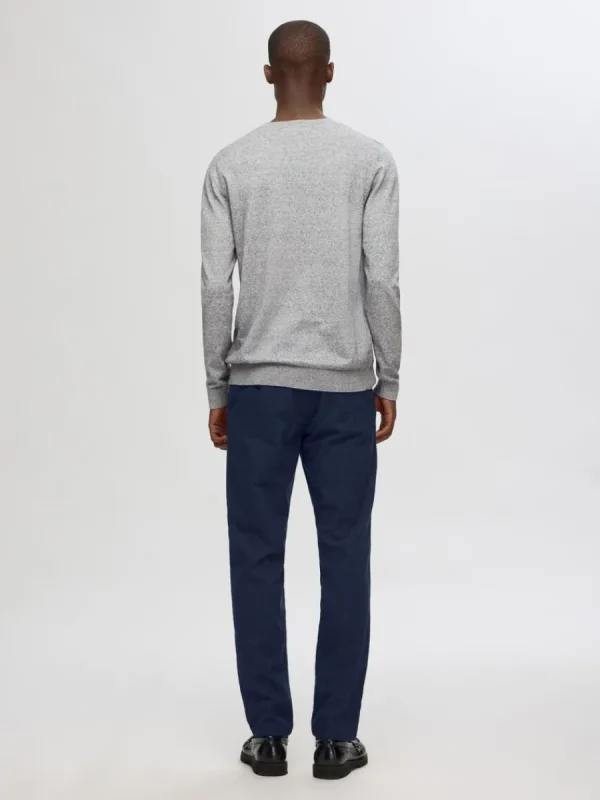 SELECTED LÅNGÄRMAD STICKAD TRÖJA Grey Discount
