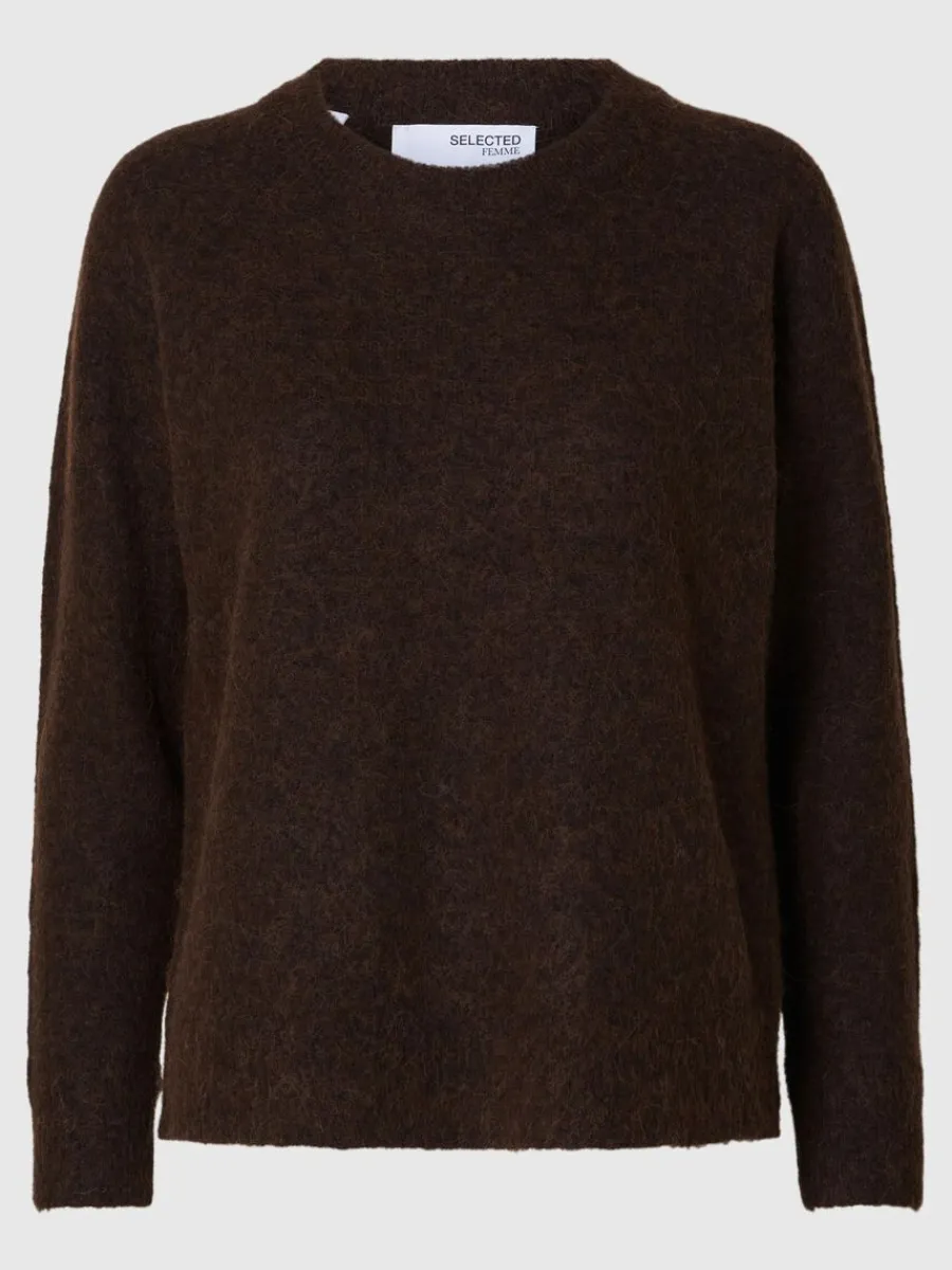 lngrmad_stickad_trja_5-6.webp SELECTED LÅNGÄRMAD STICKAD TRÖJA Brown Sale
