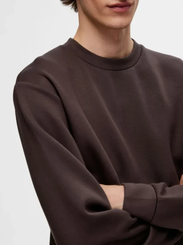SELECTED LÅNGÄRMAD SWEATSHIRT Brown Cheap