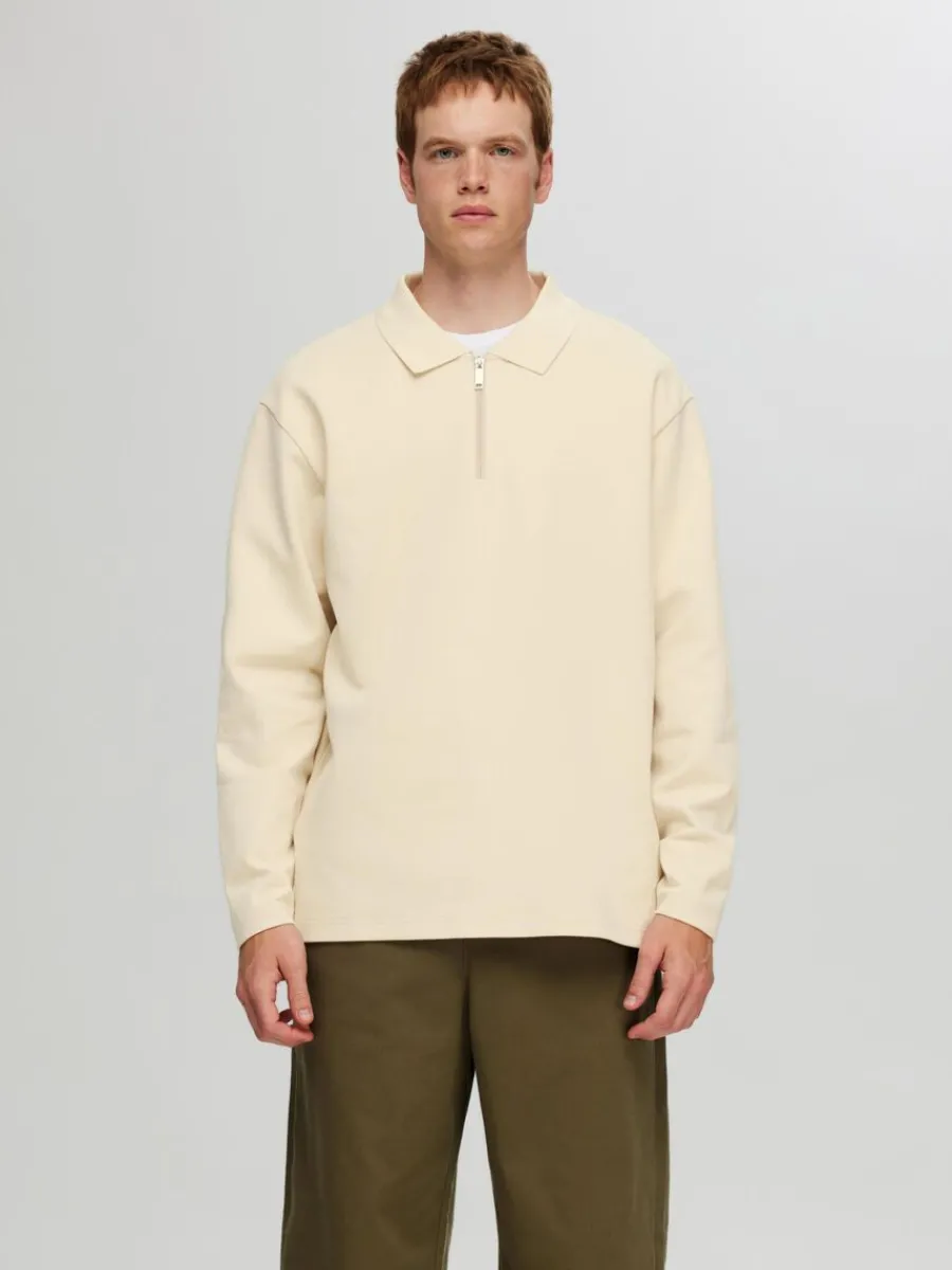 lngrmad_sweatshirt_med_dr_0.webp SELECTED LÅNGÄRMAD SWEATSHIRT MED DRAGKEDJA Beige Clearance