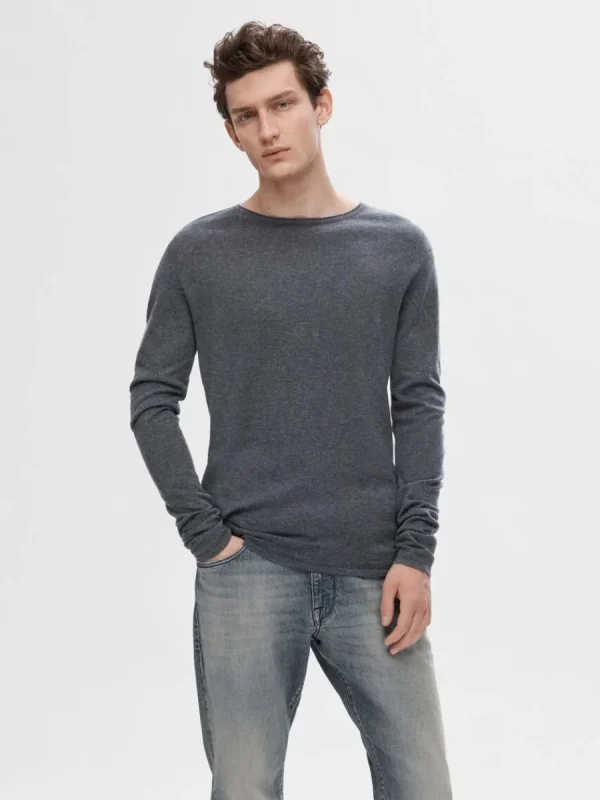 SELECTED LÅNGÄRMAD TRÖJA Grey Hot