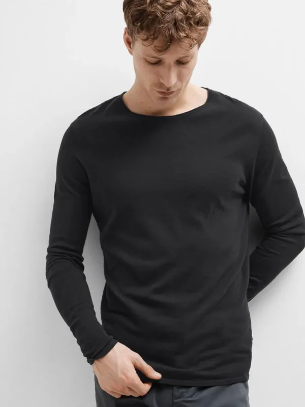 SELECTED LÅNGÄRMAD TRÖJA Black Flash Sale