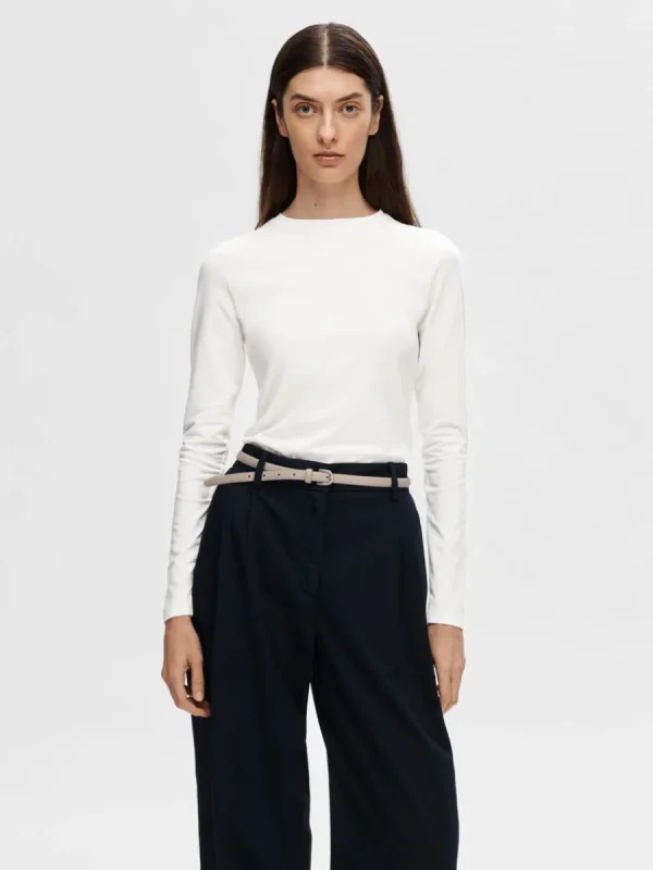SELECTED LÅNGÄRMAD T-SHIRT White Online