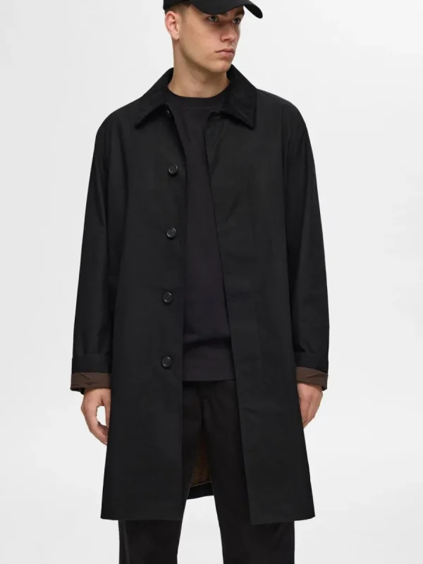 SELECTED LÅNGÄRMAD T-SHIRT Black Hot