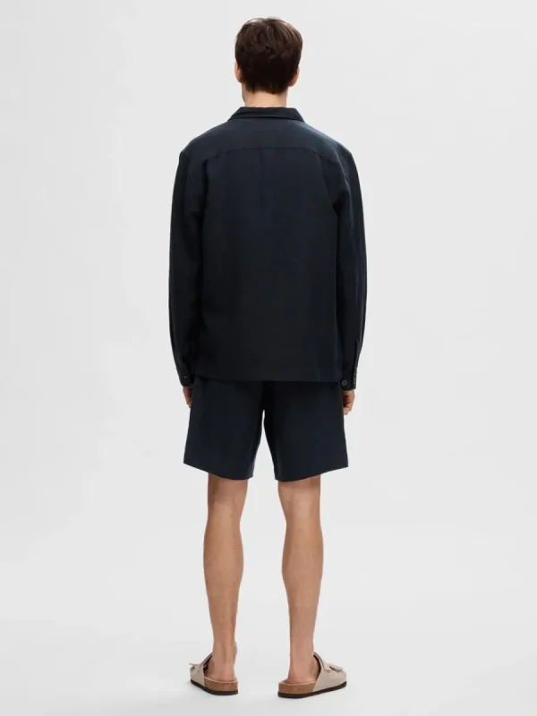 SELECTED LÅNGÄRMAD ÖVERSKJORTA Blue Store