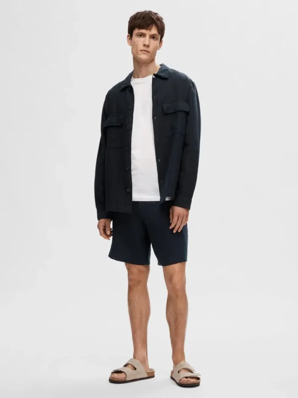 SELECTED LÅNGÄRMAD ÖVERSKJORTA Blue Store