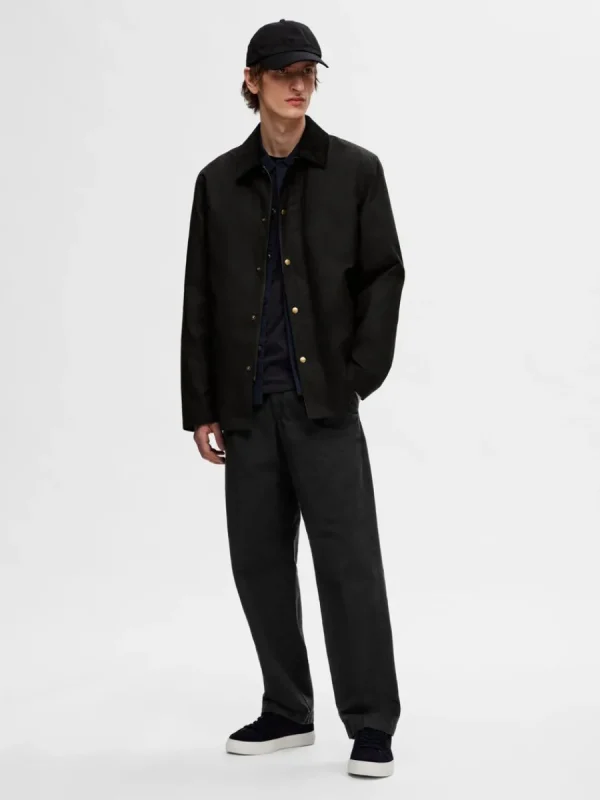 SELECTED 220 LOOSE FIT CHINOS Black Hot