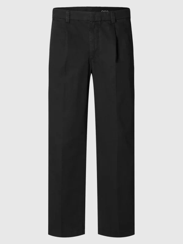SELECTED 220 LOOSE FIT CHINOS Black Hot