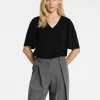 SELECTED LOOSE FIT V-RINGAD TOPP Black Store