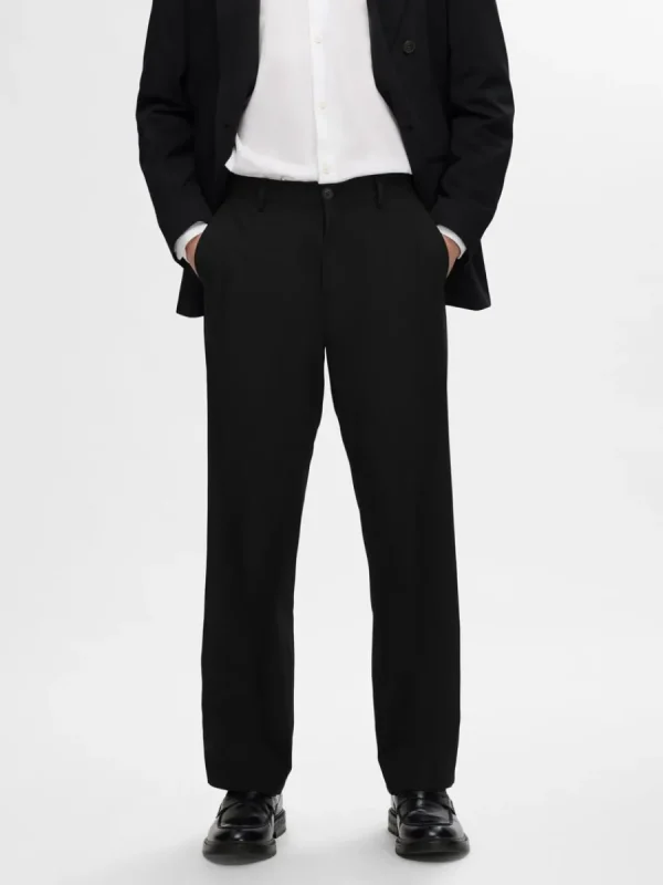 SELECTED LÖS PASSFORM BYXOR Black Hot