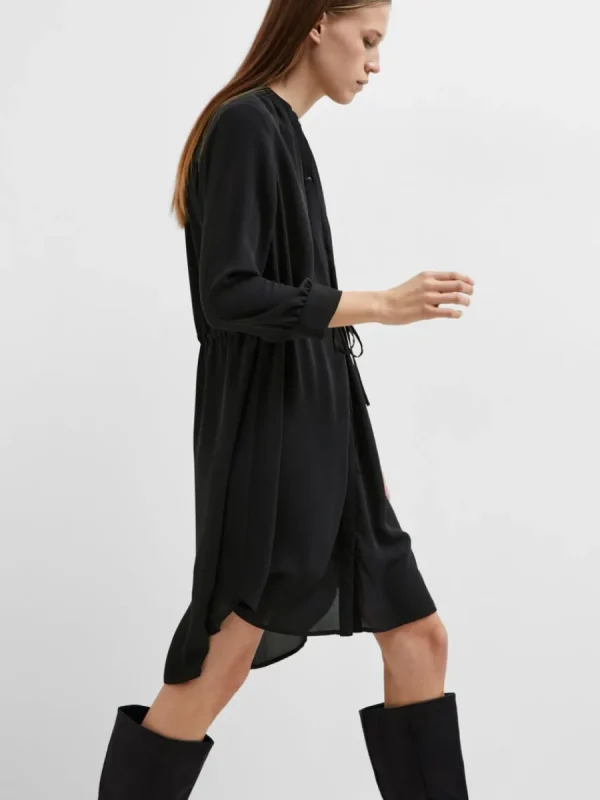 SELECTED LÖS PASSFORM KORT KLÄNNING Black Cheap