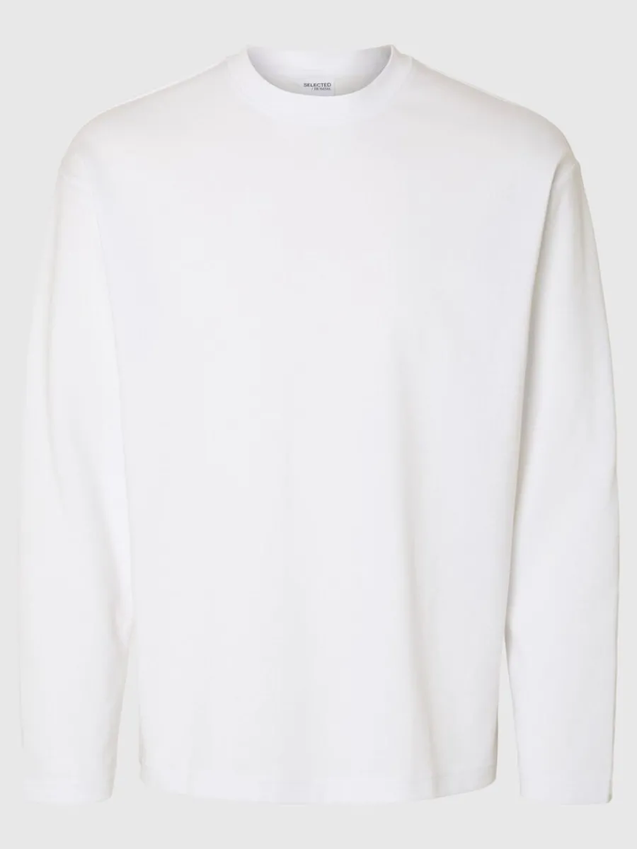 ls_passform_lngrmad_tshir_0-3.webp SELECTED LÖS PASSFORM LÅNGÄRMAD T-SHIRT White Best Sale