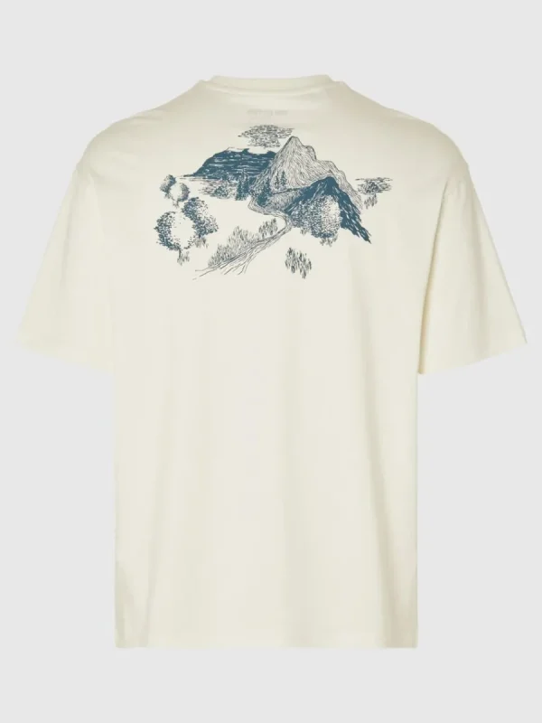 SELECTED LÖS PASSFORM MED TRYCK BAKTILL T-SHIRT White Cheap