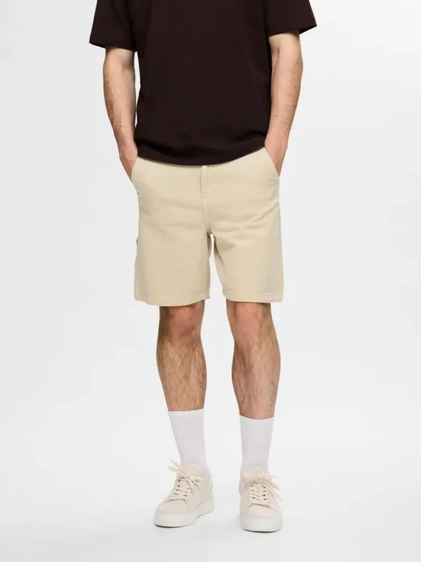 SELECTED LÖS PASSFORM SHORTS Beige Flash Sale