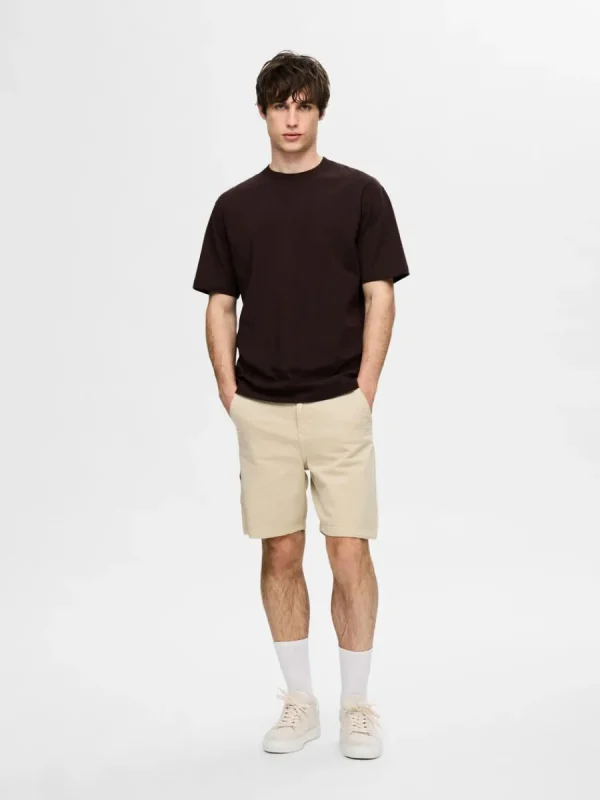 SELECTED LÖS PASSFORM SHORTS Beige Flash Sale