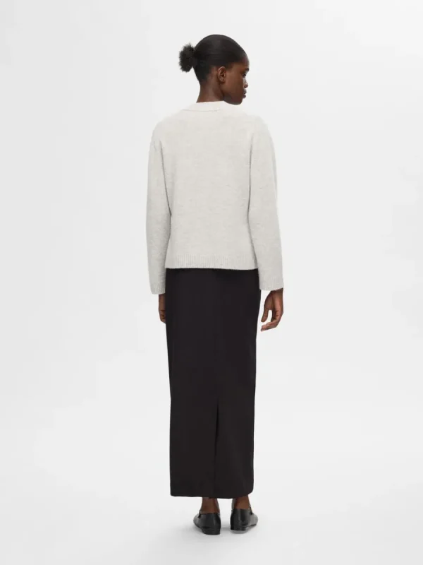 SELECTED LÖS PASSFORM STICKAD KOFTA Grey Shop